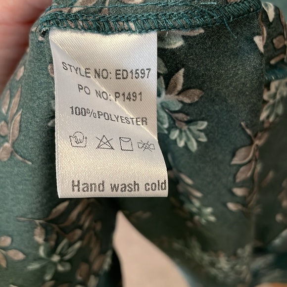 Green Floral Slip Midi Dress - Picture 8 of 8